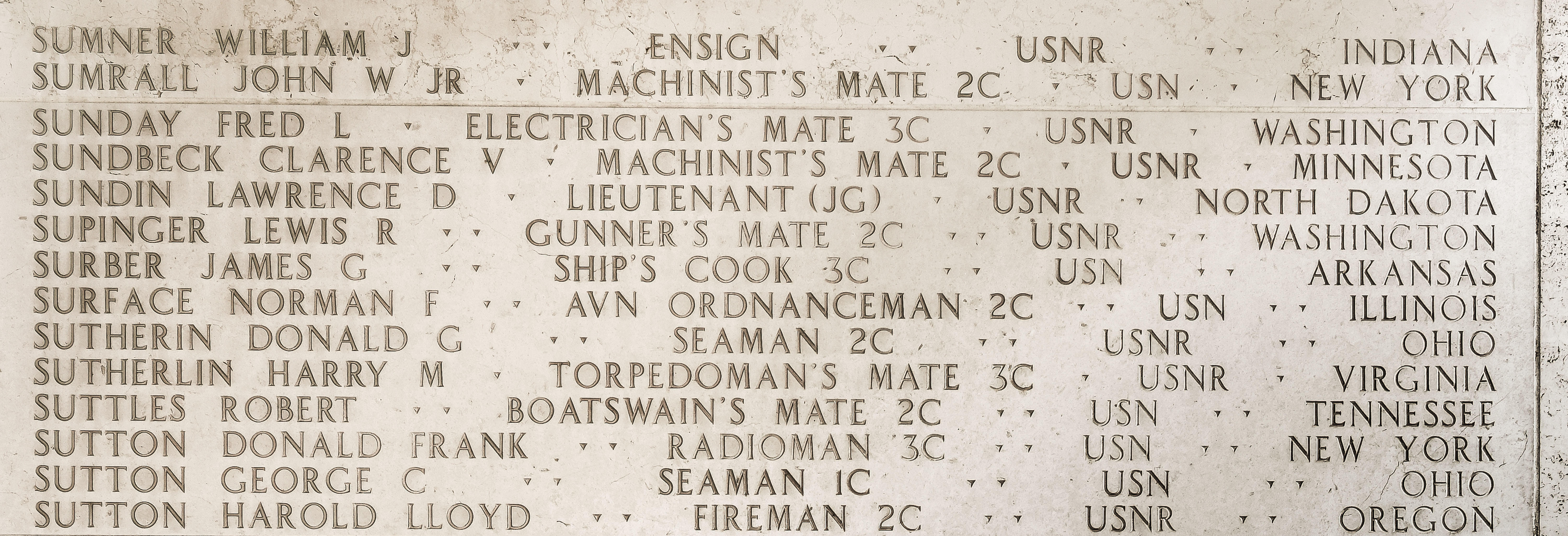 Norman F. Surface, Aviation Ordnanceman Second Class